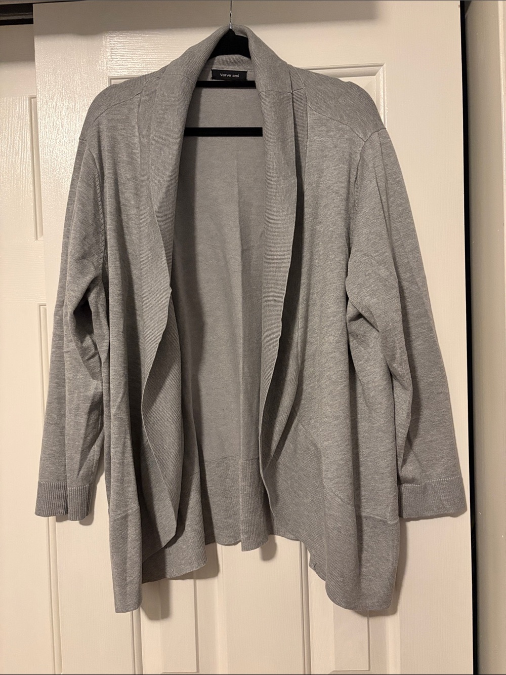 Verve Ami Light Gray Open-Front Cardigan